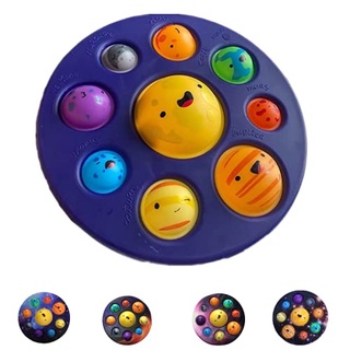 Planetas Pop It Fidget Toys Educação Precoce Sistema Solar Bolha Sensory Simples