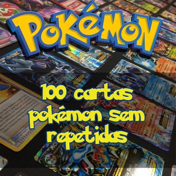 Lote de Cartas Pokémon Originais Até 100 Cartas 10 Brilhantes Garantidas! Sem Repetidas Total de Até 110 Cartas — R$ 16,99 em Shopee