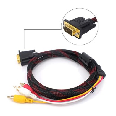Cabo VGA x RCA Blindado Trançado com Filtro 5 Metros em Oferta na Shopee