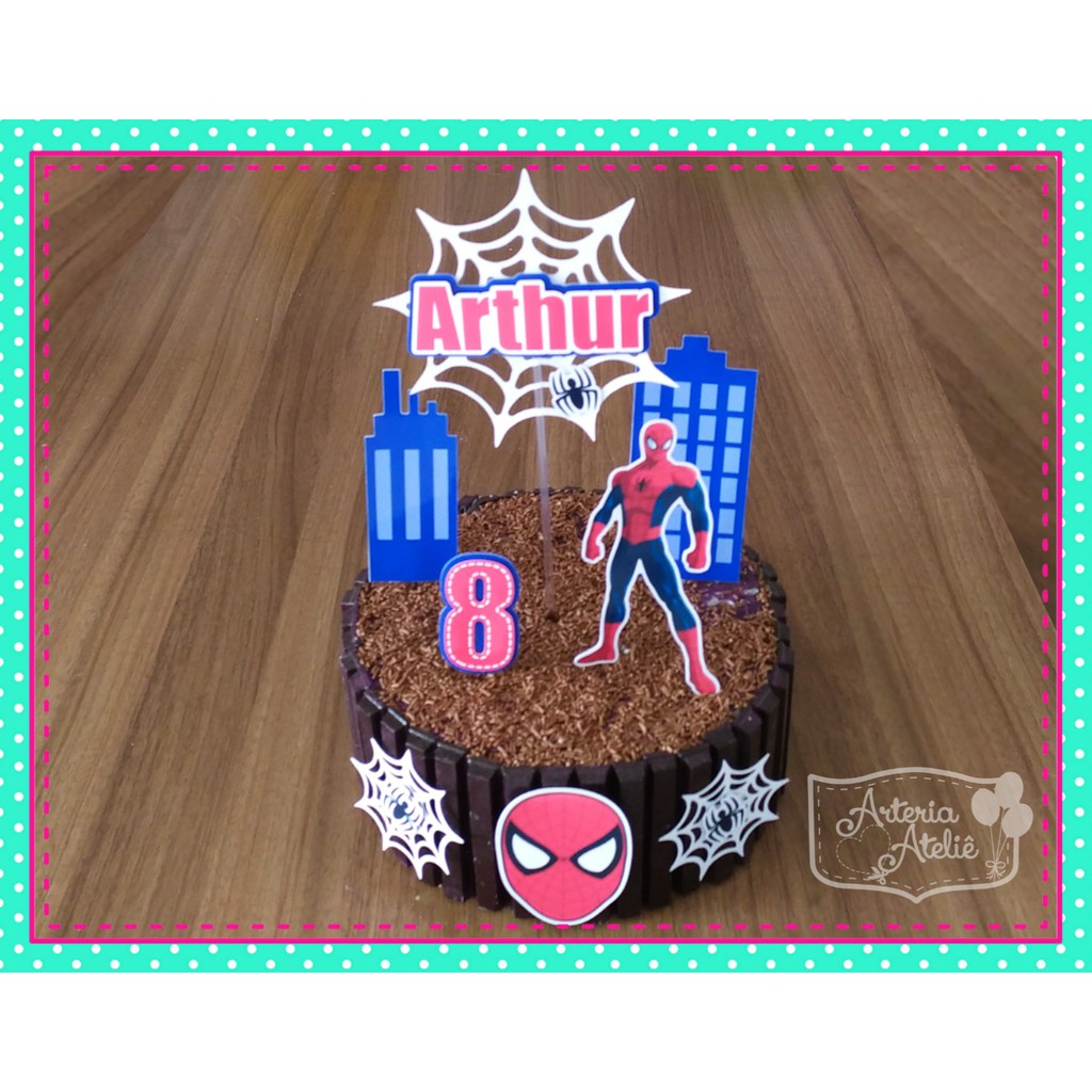 Kit Aplique Topo Topper De Bolo Festa Decoracao Festa Aniversario Homem Aranha Spiderman Shopee Brasil