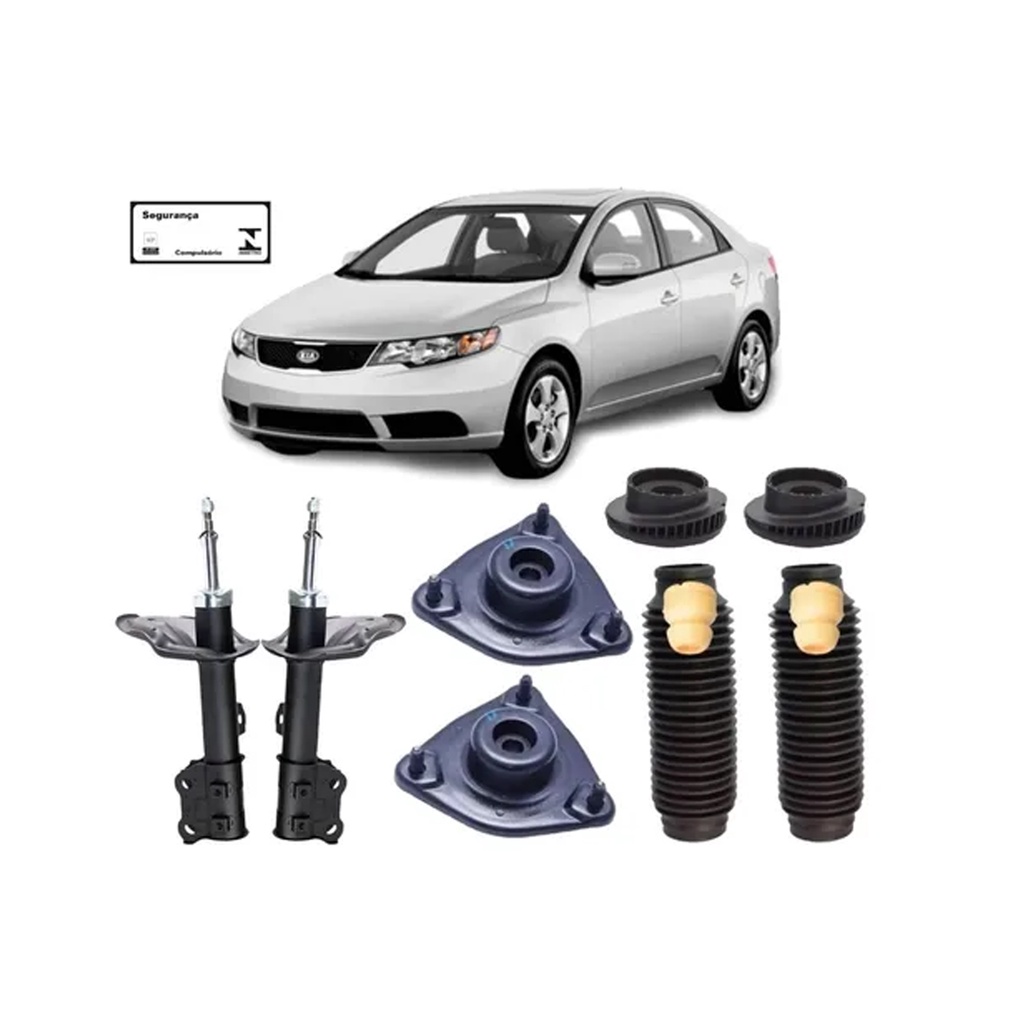 Amortecedor Dianteiro + Coxim Rolamento Batentes e Coifas Dianteiro Kia Cerato 2008 2009 2010 2011 2012 2013