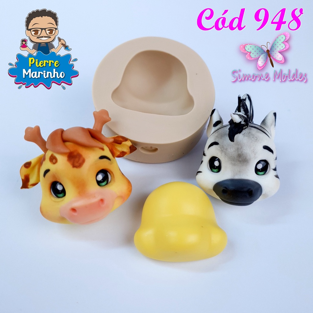 Molde de silicone - Cabeço de Bichinhos com Fuça P cód 948 em Oferta na Shopee