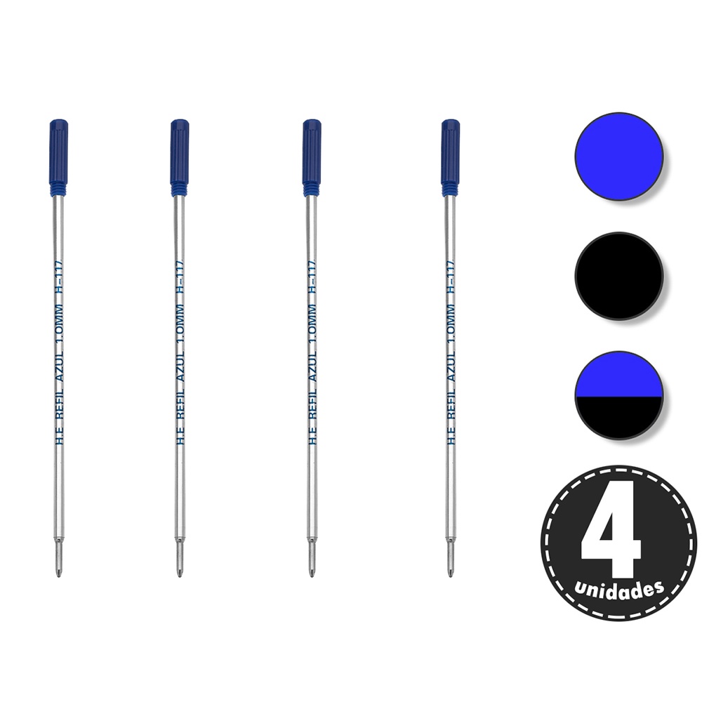 Carga Para Canetas Refil Metal - Esferografica Cross 4 Unids OGrife