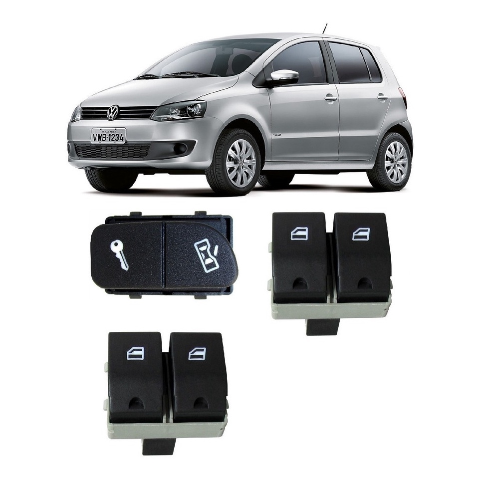 Kit Botão Vidro Elétrico Fox Space Fox Cross Fox 2 Duplos e 1 Trava Destrava em Oferta na Shopee