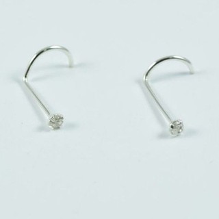 Piercing de Nariz Zirconia 2 MM em prata Aço inoxidável