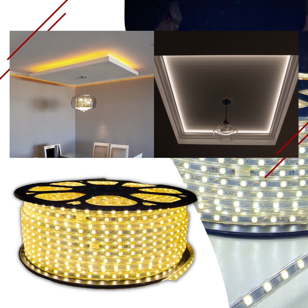 Mangueira Fita Led Chata 5050 10m Alto Brilho Sanca Gesso Marcenaria decoração