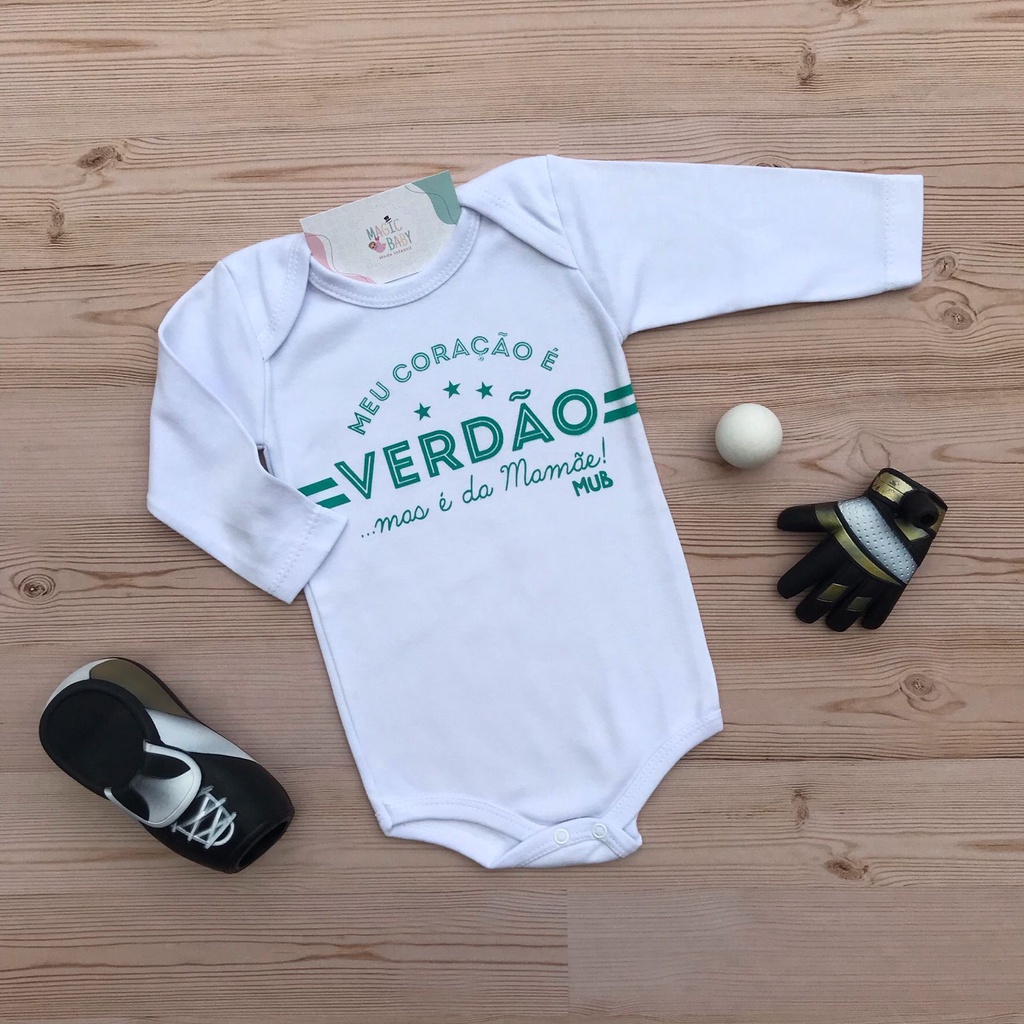 Body de time para bebê  body do Palmeiras manga longa ou manga curta do Palmeiras