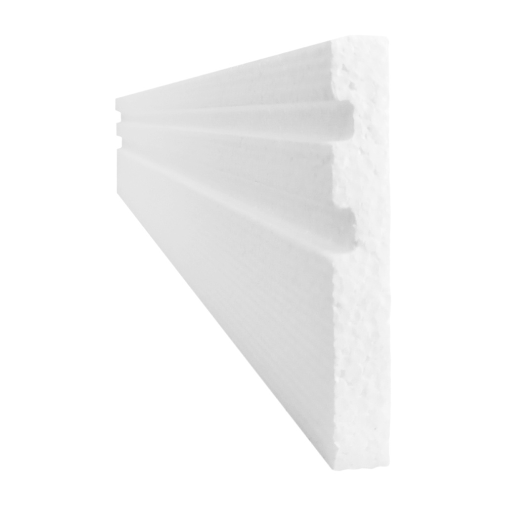 Moldura de decoração de parede - roda meio rodapé moldura de janela - isopor - kit com 16 MT - 10cm de face - Canaleta