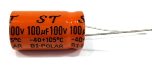 2 Capacitores Bipolar 100X100 para Alto Falante Porta Tampão