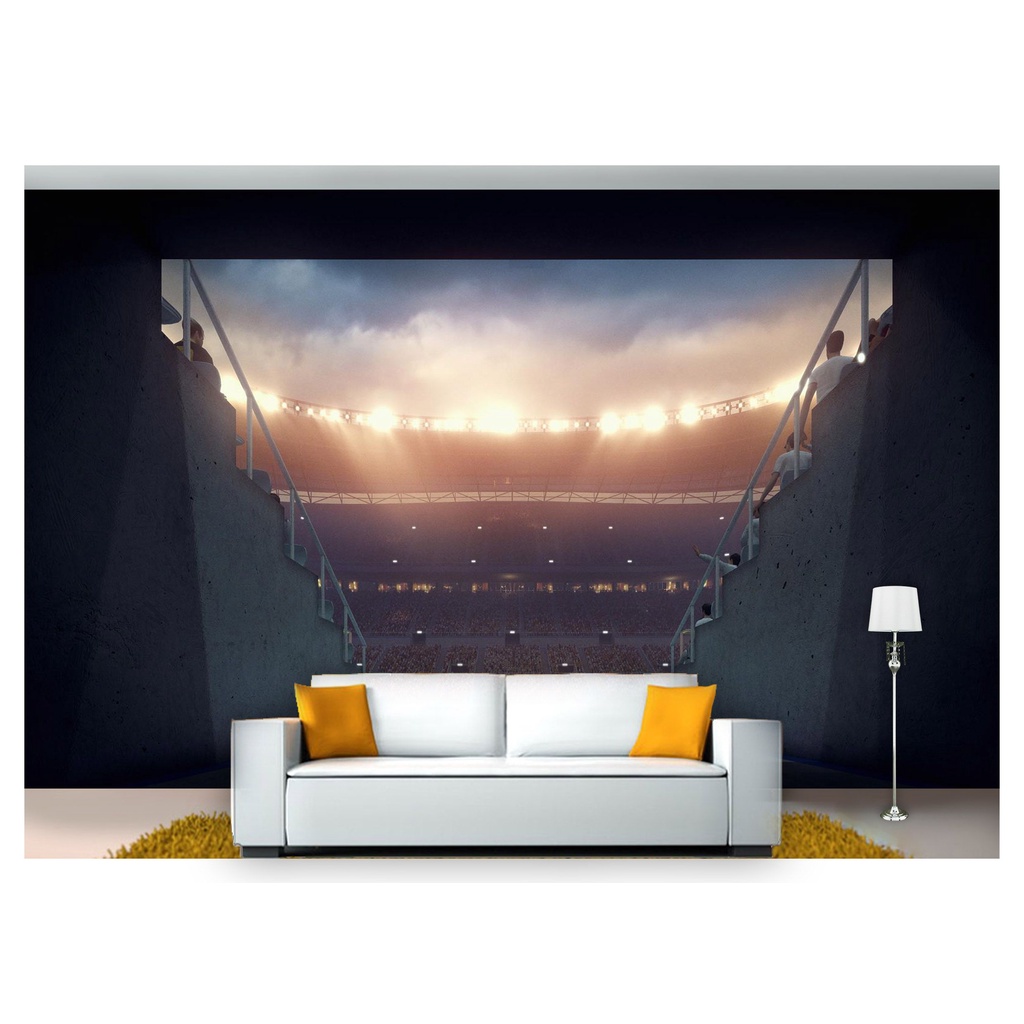 papel de parede Esportes Futebol Bola Campo 3D 6m² SPT39