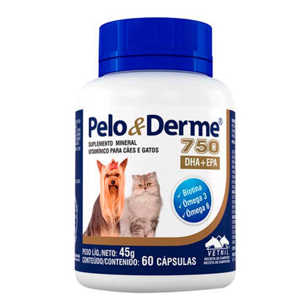Suplemento Pelo & Derme 750 Dha+Epa C/ 60 Cápsulas - Pets
