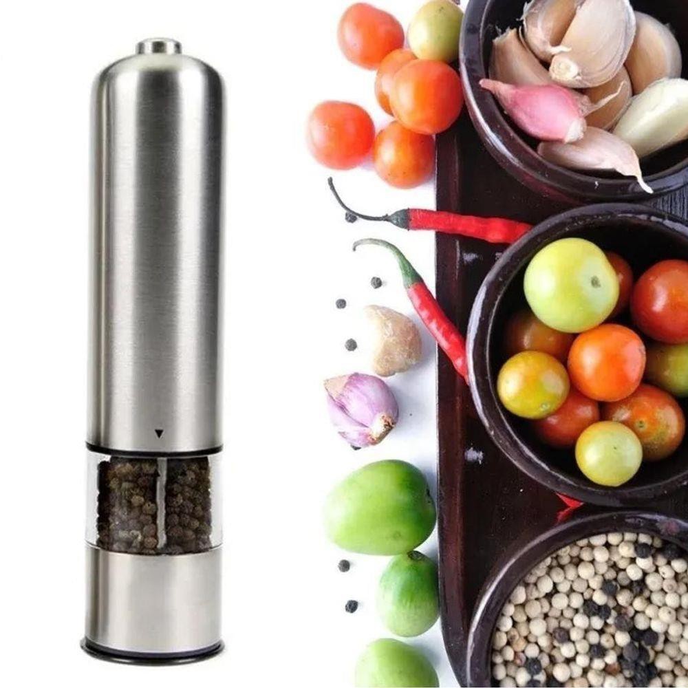 Moedor Pimenta Ou Sal Gourmet Eletrico A Pilha Inox