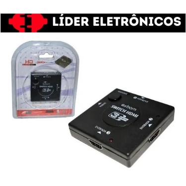 Chave Seletora Switch Hub Hdmi 3 Entradas X 1 Saida