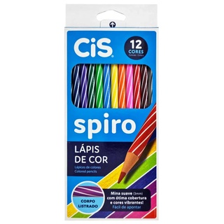 Lapis de Cor Spiro Cis 12 Cores - Corpo Listrado