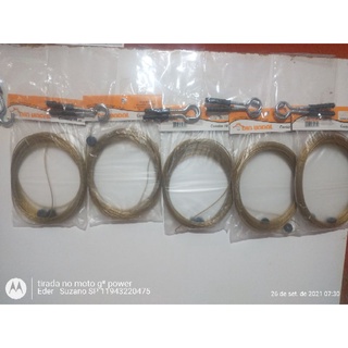 varal Aço Revestido em PVC - Corda 10m, Kit 3 unid+ 6 Parafusos e Buchas 6 mm