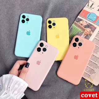COVET Celular à Prova De Choque De Silicone Líquido Macio Case Capa Capinha Para IPhone 11 12 13 Pro Mini XS Max
