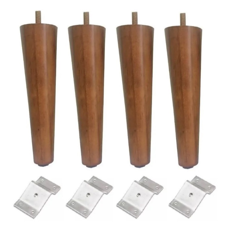 kit com 4 pé palito 20cm ,com chapinha de inclinação+carpete de proteção "perna para móveis" em Oferta na Shopee