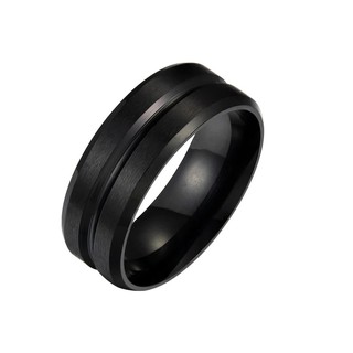 Anel Masculino Com detalhes lateral e meio Aço Inoxidável ( COD 02 )