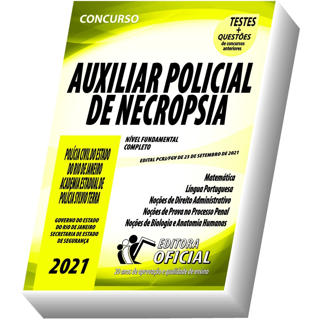 Apostila PCRJ - Polícia Civil do Rio de Janeiro - Auxiliar Policial de Necropsia - Nova