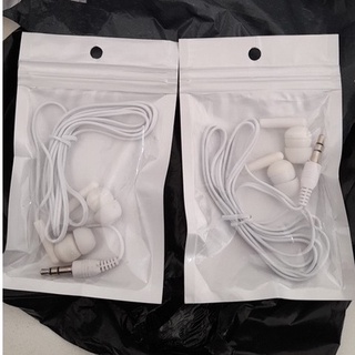 1 x Fone de Ouvido Branco para celular Headset com fio e sem microfone