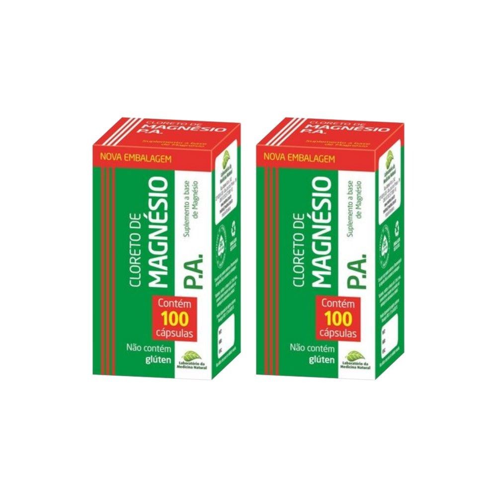 Cloreto De Magnésio P.a 100 Cápsulas 500mg Medinal Kit 2 Uni