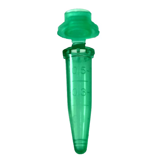 Microtubo De Centrifugação Flaconete Pino Cápsula VERDE de centrifugação 0,5 ml graduado  com 1000 unidades Global Trade
