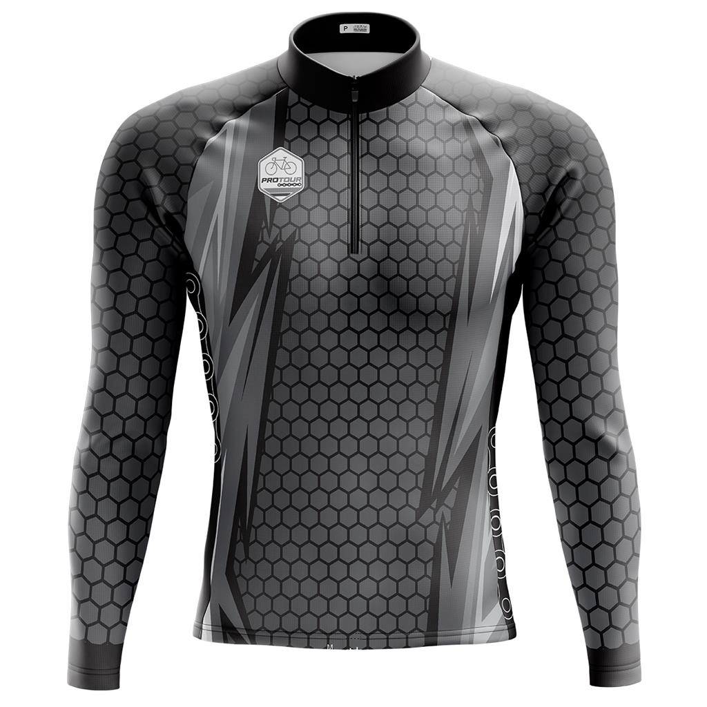 Camisa Ciclismo Camiseta Ciclista Roupa de Ciclismo Masculina Manga Longa Pro Tour Abelhas Negras