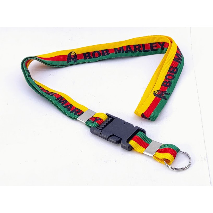 Cordão para pescoço Bob Marley  Reggae chaveiro com engate rápido crachá brinquedo e chupeta