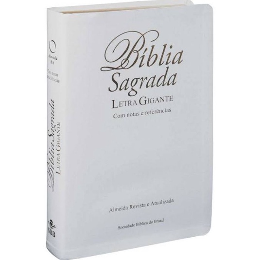 Bíblia Sagrada RA Letra Gigante com Notas e Referências | índice | Branca em Oferta na Shopee