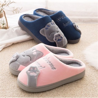 Pantufa De Algodão Flexível Veludo Fofinho Unissex Para Uso Interno No Inverno