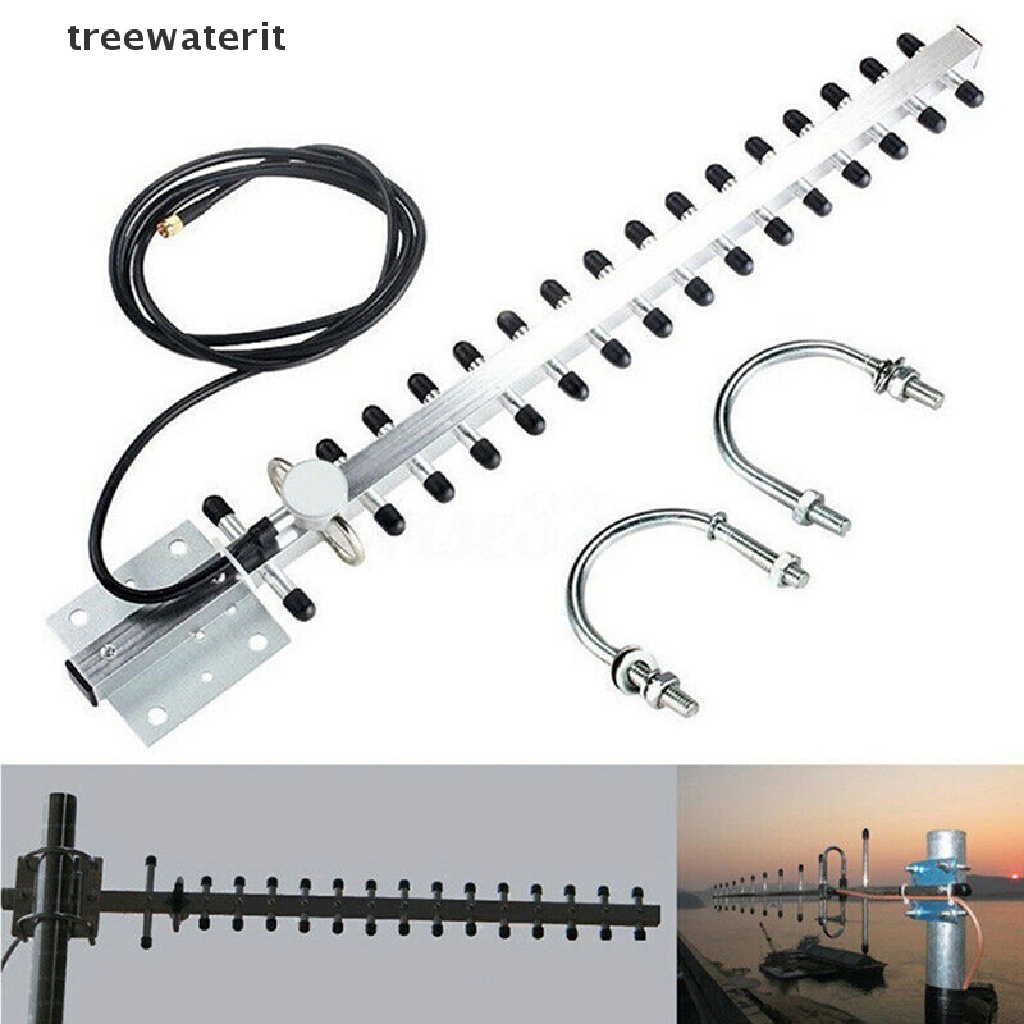 treewaterit RP-SMA 2.4GHz 25dBi Antena Yagi Sem Fio Direcional Para Uso Externo Roteador WiFi