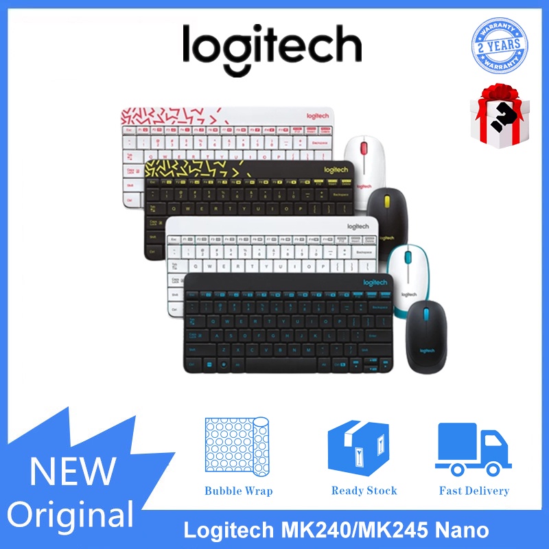 Logitech MK240/MK245 Nano Teclado E Mouse Sem Fio Combo Para Laptop Desktop Home Office