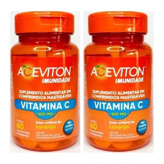 Kit 2 Aceviton Vitamina C Imunidade 500mg Cimed 60 Cpr Mastigável