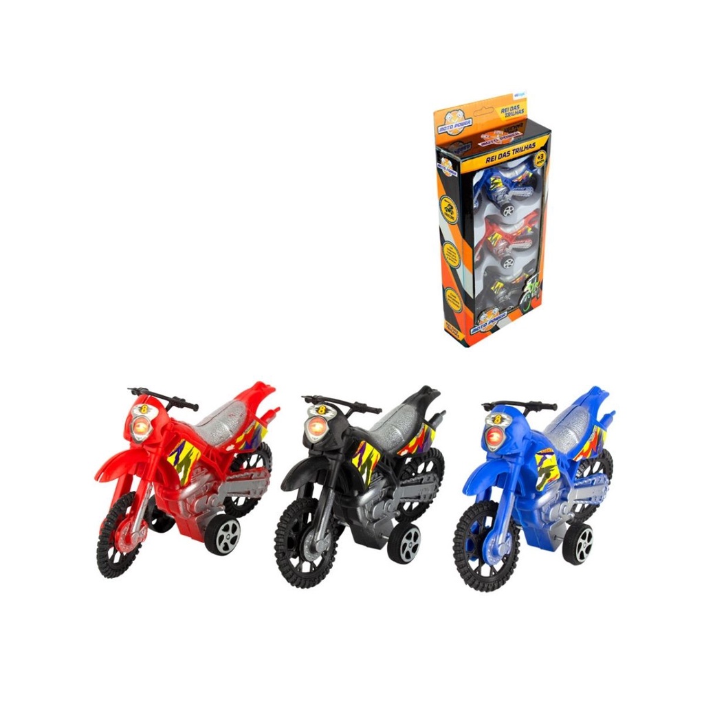 Kit Moto Infantil Friccao 3 Pecas Etitoys Colorido - Bq-151 em Oferta na Shopee