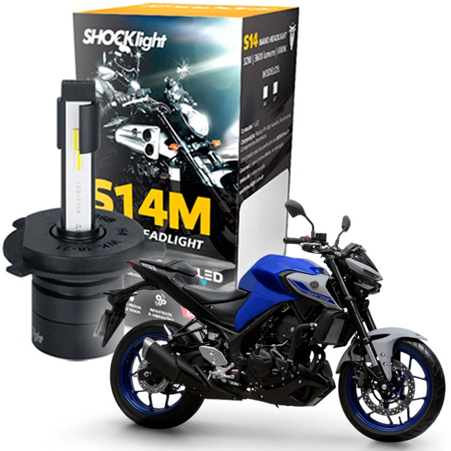 Lâmpada Ultra Led H4 Shocklight Farol Moto Yamaha Mt 03 em Oferta na Shopee