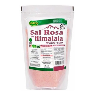 Sal Rosa do Himalaia Moído/fino 100% Natural 1kg - Unilife