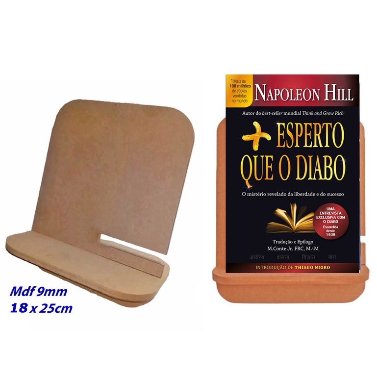 Suporte de Livro Apostila Tablet Kindle Concurseiro Expositor de Livro Leitura em madeira mdf