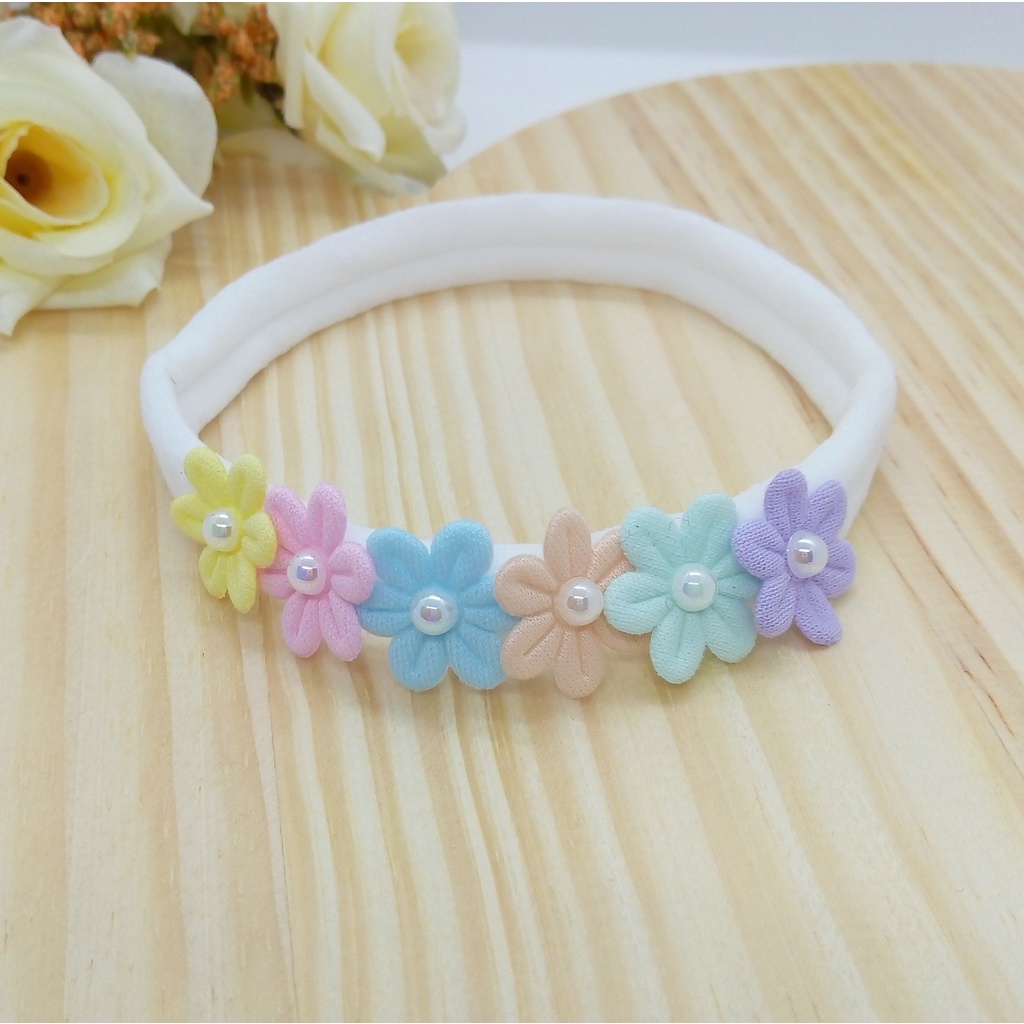 Faixa Bebê Florzinhas Candy Colors Meia de Seda em Oferta na Shopee