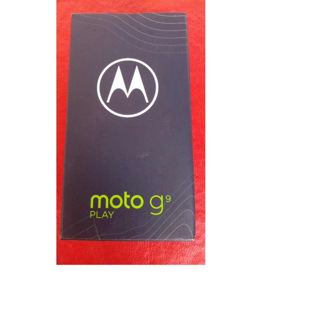 Caixa vazia do smartphone Moto G9 Play 64 Gb Azul Safira original, com manuais