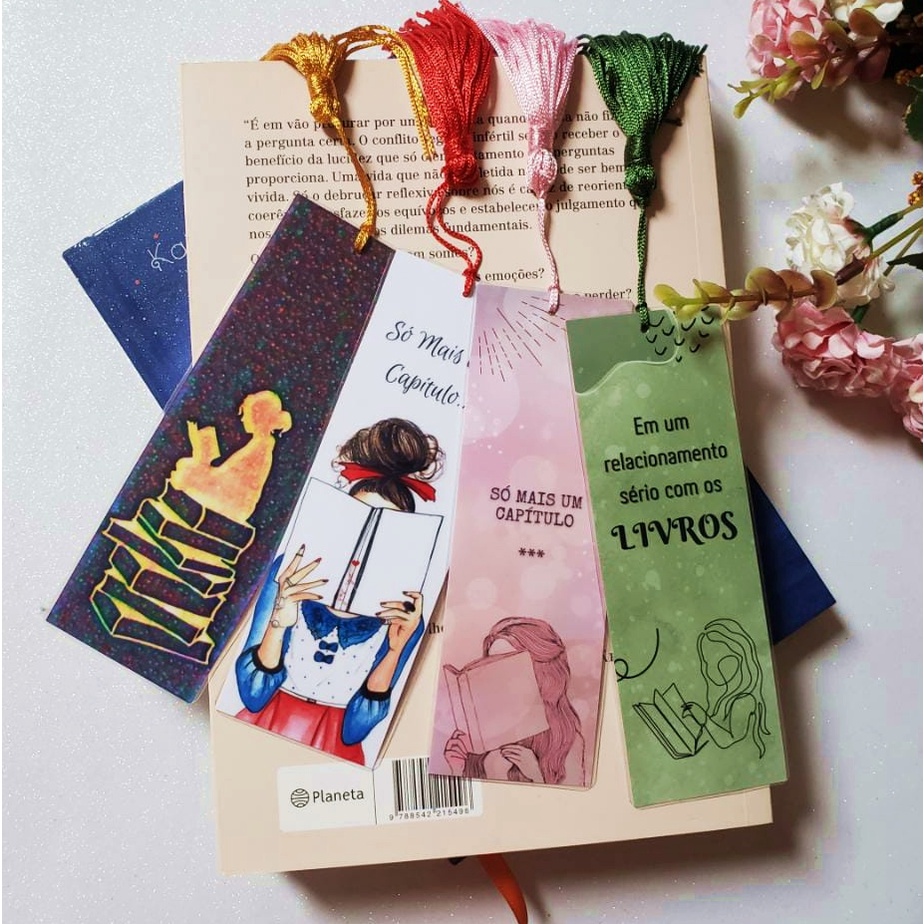 Marcador de Páginas Só mais um Capítulo Leitora Leitor Com tassel Plastificado