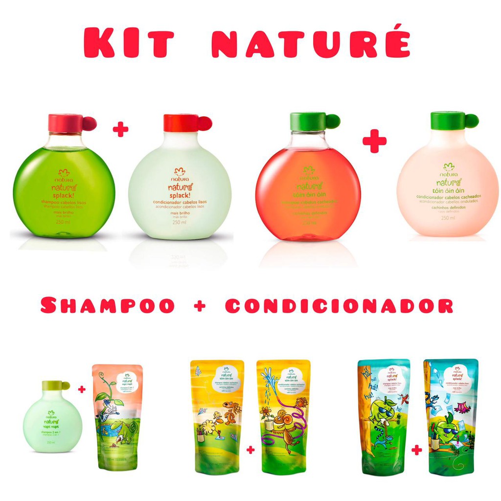 KIT shampoo + condicionador ou KIT REFIL Naturé Natura | Shopee Brasil