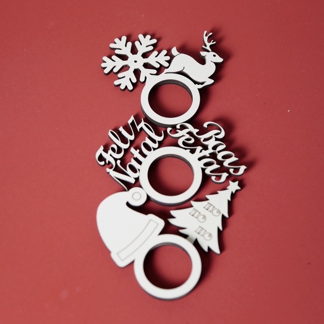 Argola Anel Porta Guardanapo Simples MDF BRANCO Diversos Natal, Feliz Natal, Boas Festas, Decoração, Artesanato.