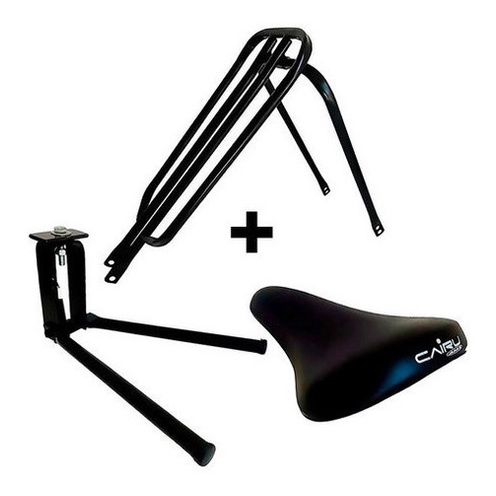 Kit Garupa Reta + Descanso Central + Selim Banco Cairu Bmx em Oferta na Shopee