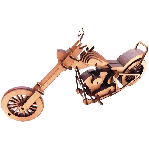 Quebra Cabeça 3DMoto Chooper Em MDF. Veiculo Miniatura Lembrancinha Decoração - Amoratto