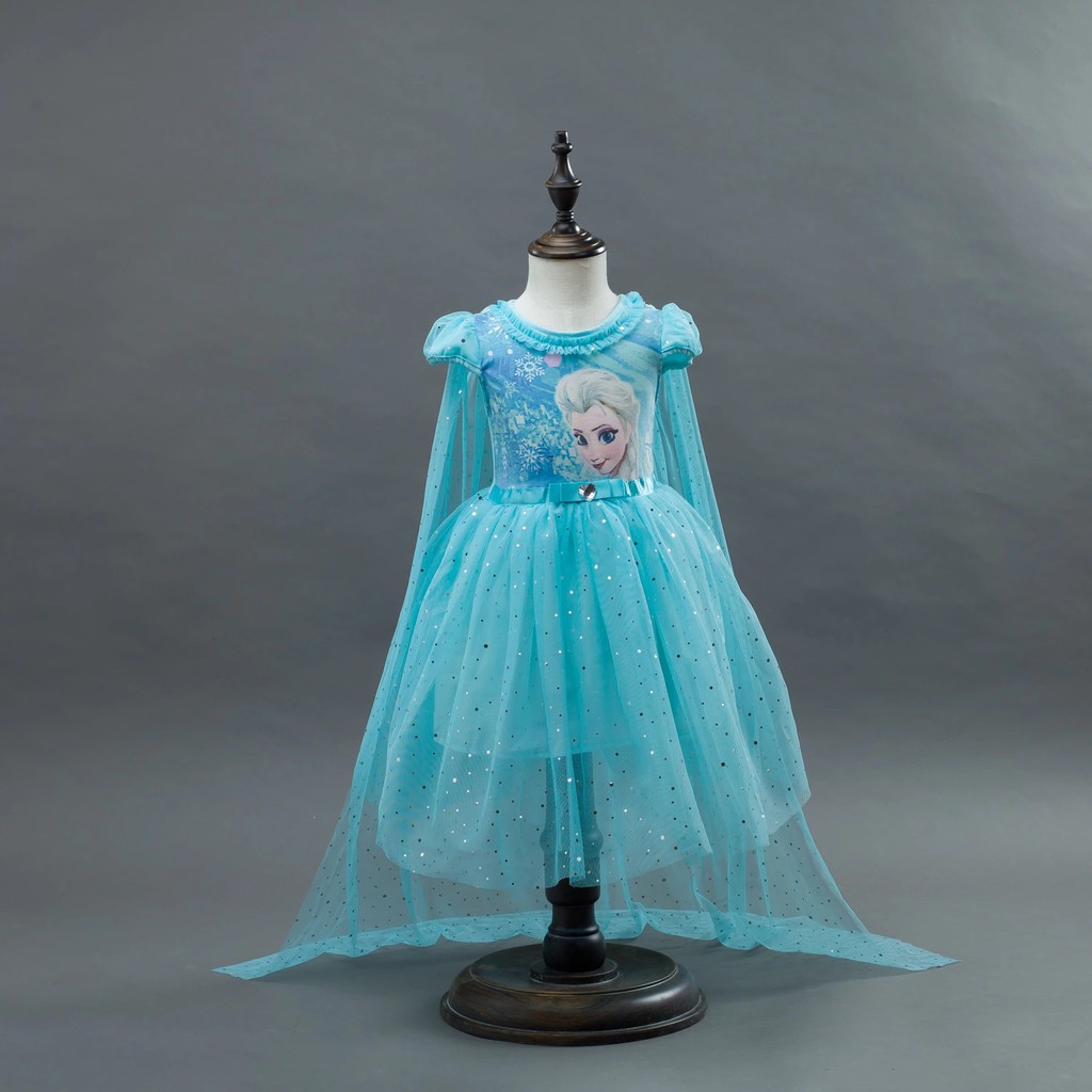 Vestido Fantasia Elza Frozen (Azul) | Shopee Brasil