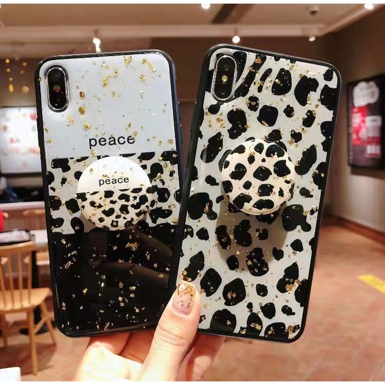 Capa de onça com brilho com pop socket