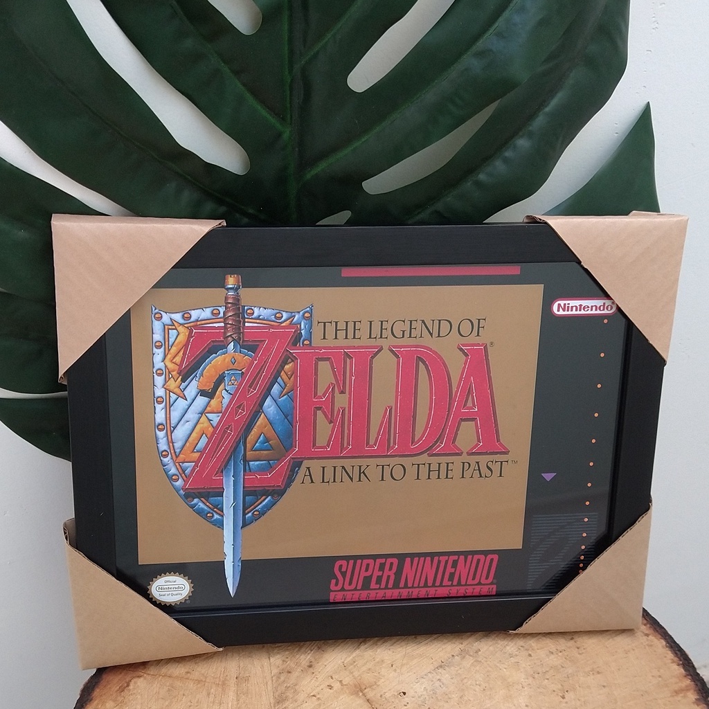 Quadro decorativo com moldura e vidro Zelda A link to the past Super ...