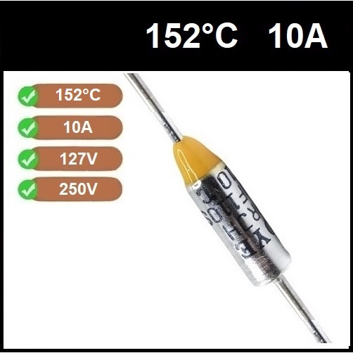3 Fusível Térmico 10A 152C 152°C 152 Graus 250V