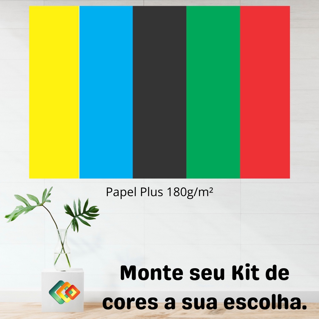 Papel Especial Color Plus A4 180g Escolha as suas cores | Shopee Brasil