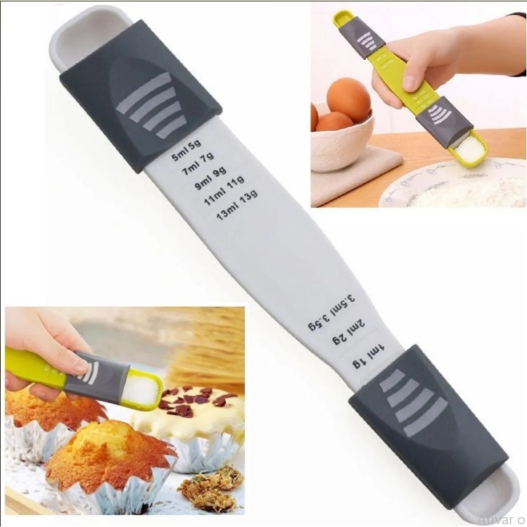 Colher De Medida Retrátil Cozinha 8 Medidas Gramas E Ml